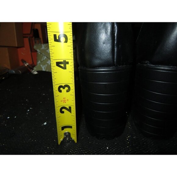 Chunky Platform Ankle buckle Feather embellished heels size 41 or US 9 - Picture 6 of 14